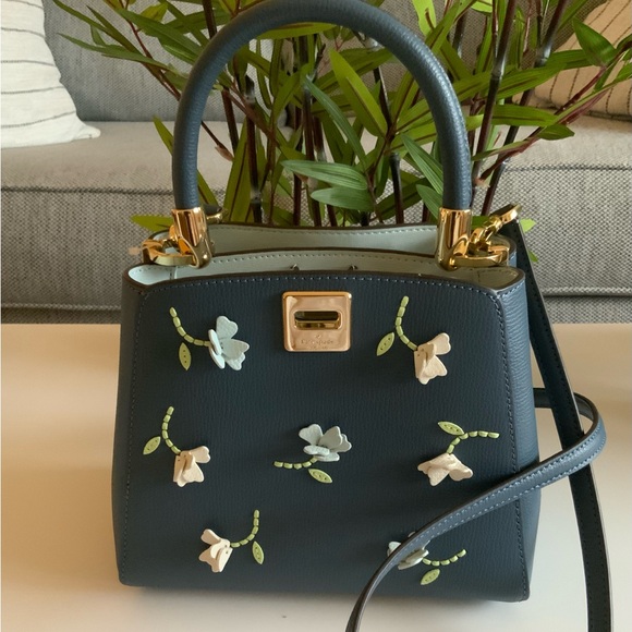 NWT KATE SPADE PHOEBE FLORAL APPLIQUÉ TOP HANDLE CROSSBODY BAG